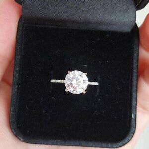 3 Carat Cubic Zircon Sterling Silver Engagement Ring